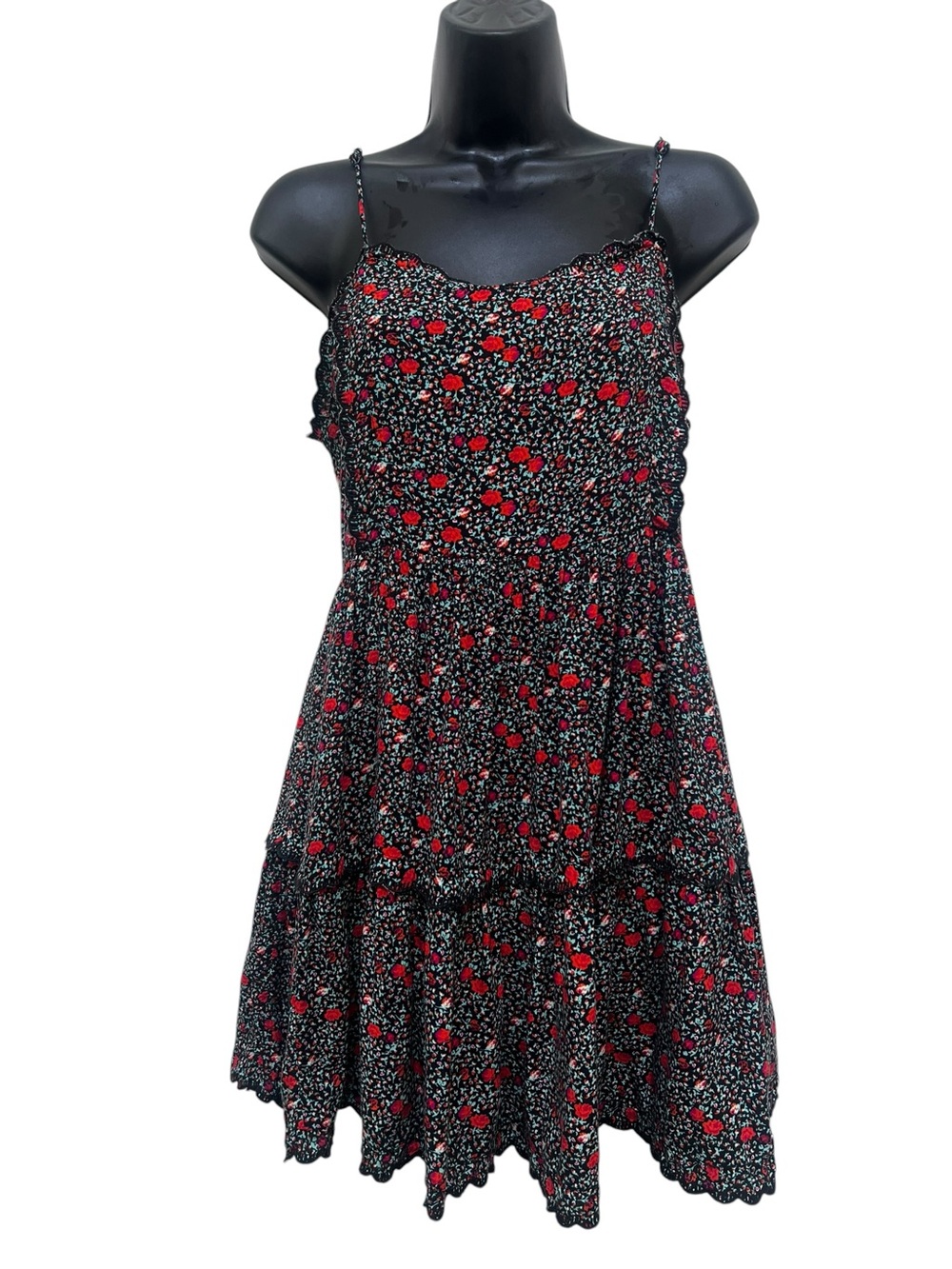 Urban Outfitters Floral Tiered Mini Dress Open Back Detail